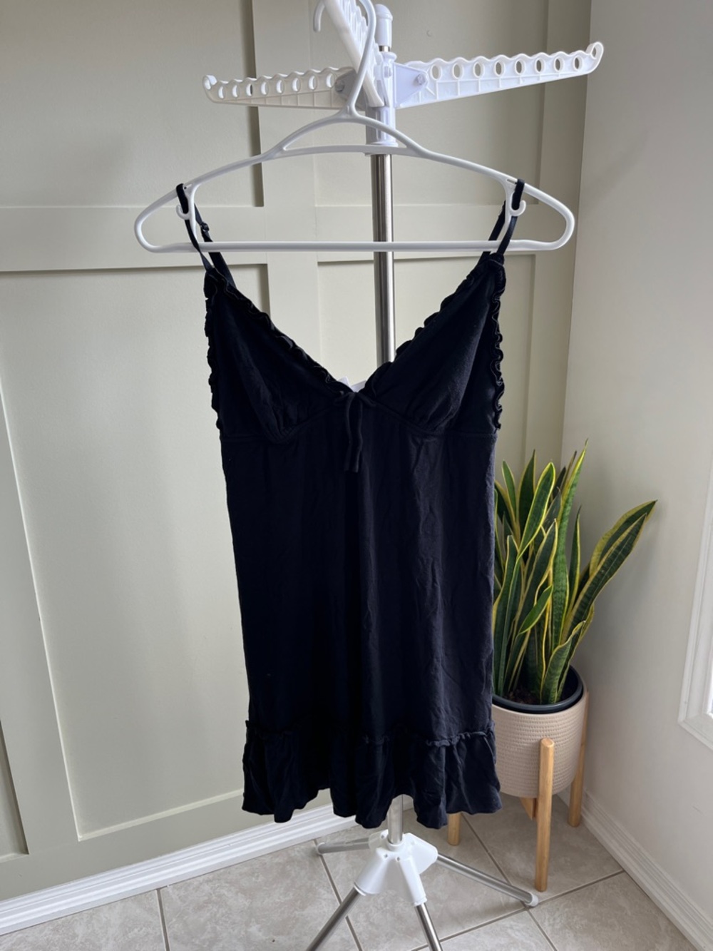 La SENZA Black Rayon Slip Dress, Size L